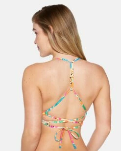 Bahia Adjustable Bikini Top -HURLEY Sales ht1294 electric pink 3