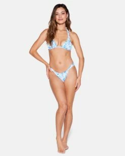 Daisy Me Rib Soft Tie Tri Top -HURLEY Sales ht1297 bluebell 4