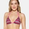 Zumba Stripe Itsy Bitsy Top -HURLEY Sales ht1312 electric pink 1