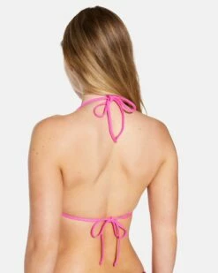 Zumba Stripe Itsy Bitsy Top -HURLEY Sales ht1312 electric pink 3