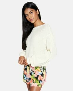 Crossback Sweater -HURLEY Sales hu007sw3 whisper white 3