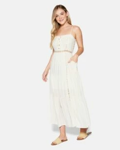 ALICE MIDI DRESS -HURLEY Sales hu030d3 white 3
