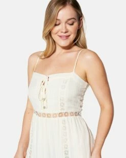 ALICE MIDI DRESS -HURLEY Sales hu030d3 white 4
