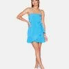 Window Pane Wrap Front Mini Dress -HURLEY Sales hu036d3 blue 1