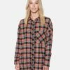 Austin Plaid Boyfriend Shirt -HURLEY Sales hu044w3 coral 1