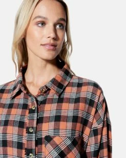 Austin Plaid Boyfriend Shirt 10 Austin Plaid Boyfriend Shirt -HURLEY Sales hu044w3 coral 4