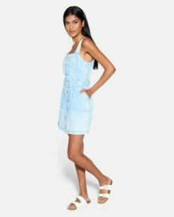 Finley Button Up Mini Dress 13 Finley Button Up Mini Dress -HURLEY Sales hu045d3 washed blue 3