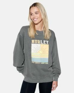 La Mer Boyfriend Crewneck -HURLEY Sales hu062f3 black 1