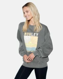 La Mer Boyfriend Crewneck -HURLEY Sales hu062f3 black 3