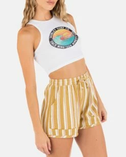Sand Circle Cropped Baby Tank 10 Sand Circle Cropped Baby Tank -HURLEY Sales hu085k3 white 04