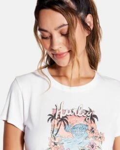 Flower Tubing Baby Tee 10 Flower Tubing Baby Tee -HURLEY Sales hu103k3 white 4